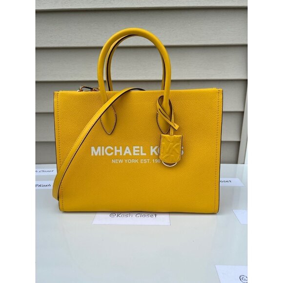 Michael Kors mirella tote bag medium pebbled leather purse bag butter - Picture 11 of 11